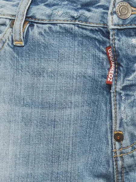 Džíny Dsquared2 s oděrkami s 5 kapsami modré