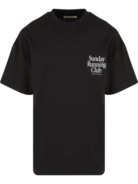 Another Cotton Lab Tricou Sunday Running Club negru / murdar alb
