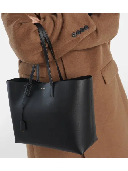 Bőr shopper táska Saint Laurent fekete