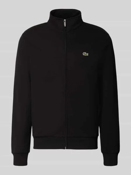 Bluza rozpinana o kroju regular fit z mieszanki bawełny Lacoste czarna