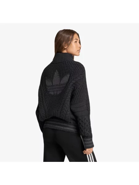 Sweater adidas Cable Knit Firebird Track Top Black/ Utility Black XL čierna