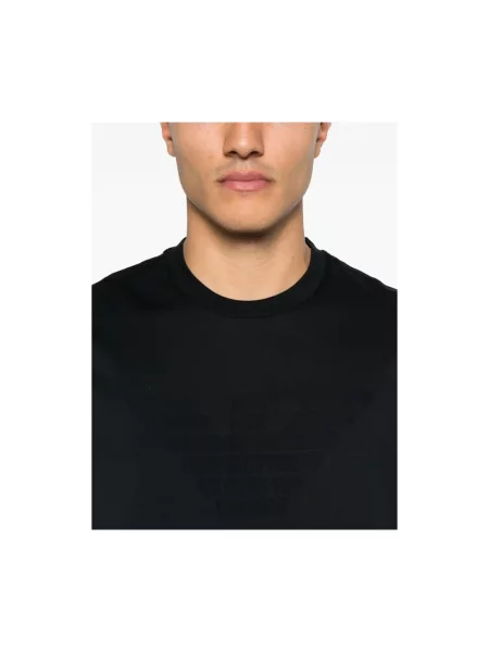 Koszulka Emporio Armani z dżerseju z logo czarna