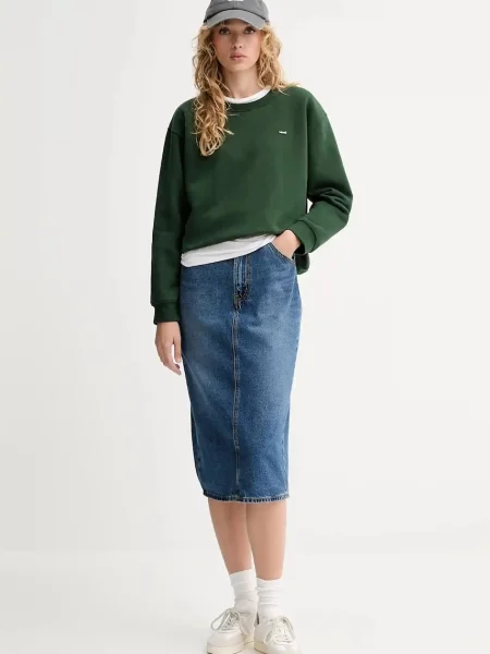 Levi's spódnica jeansowa midi prosta niebieski