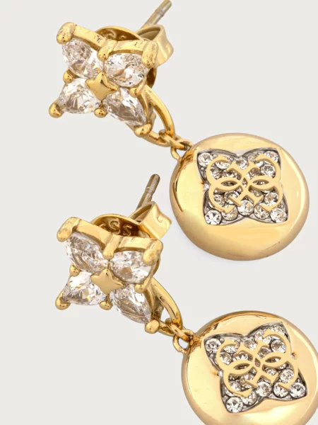GUESS Cercei BLOOM galben auriu / auriu alb