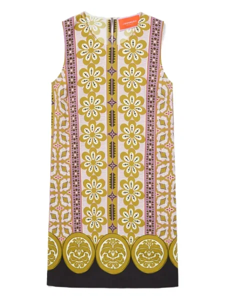 Sukienka mini La Doublej w kwiatki z nadrukiem garniturowa różowa