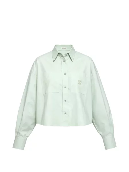 Decupat cămașă Brunello Cucinelli cu broderie verde