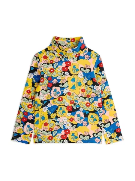 Mini Rodini tričko s dlouhým rukávem Flowers žluté