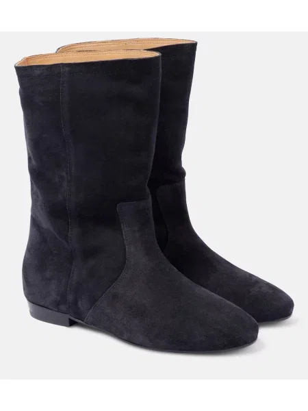 Cizme scurte Isabel Marant din piele de căprioară negru