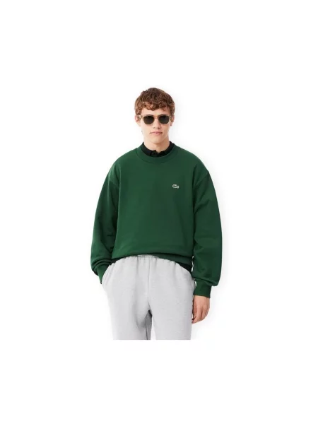 Hanorac crewneck Lacoste cu decolteu rotund verde
