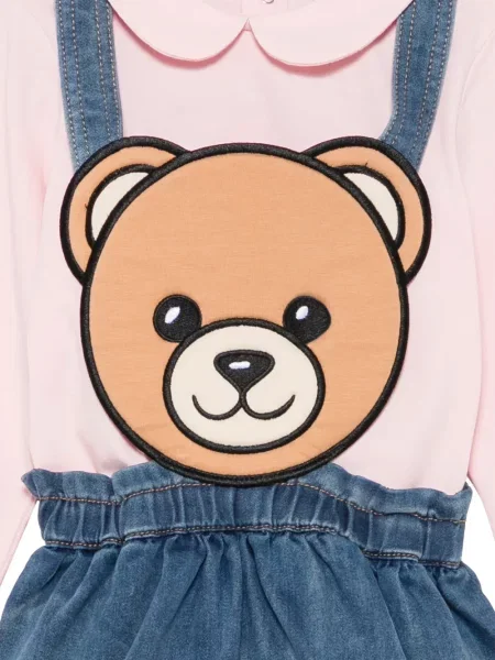 Gyerek denim ruha Moschino rózsaszín