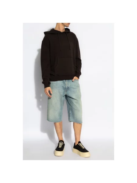 Bluza z kapturem Maison Margiela wełniana z kapturem brązowa