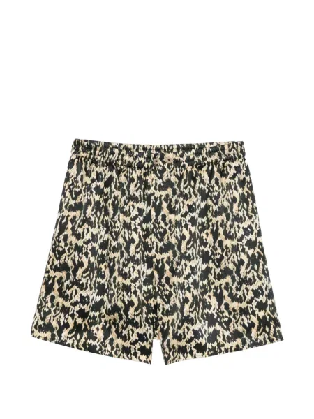 Pantaloni scurți Petar Petrov cu imagine cu imprimeu animal print negru