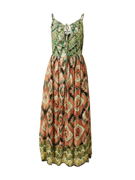 Warehouse Rochie de vară verde portocaliu / rosé negru