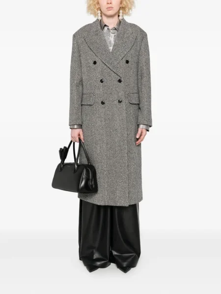 Palton Ermanno Scervino cu model herringbone negru