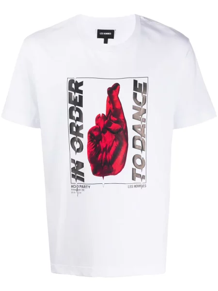 Tricou Les Hommes cu imagine alb