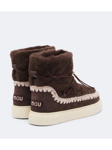 Cizme scurte Mou din piele de oaie maro