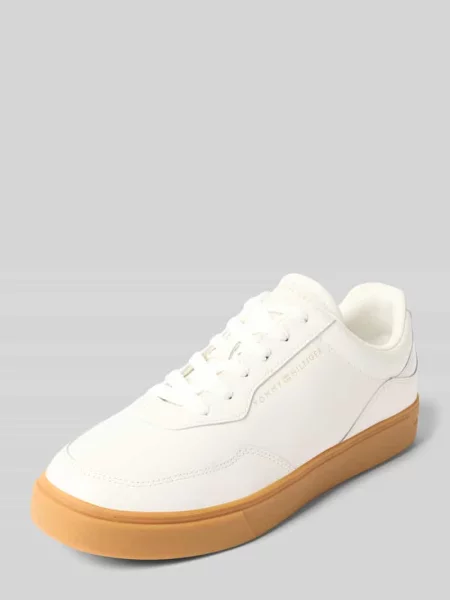 Tommy Hilfiger sneakersy skórzane CASUAL CUPSOLE SNEAKER beżowy białe
