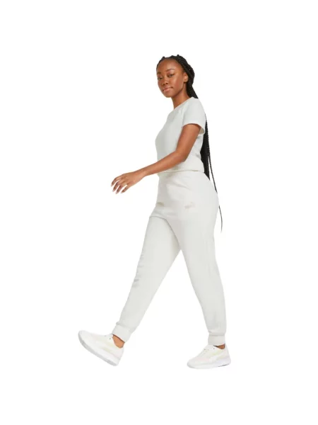 Spodnie Puma ESS+ Embroidery High-Waist Pants FL białe