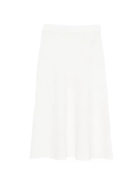 Fustă midi P.a.r.o.s.h. tricotate până la genunchi alb
