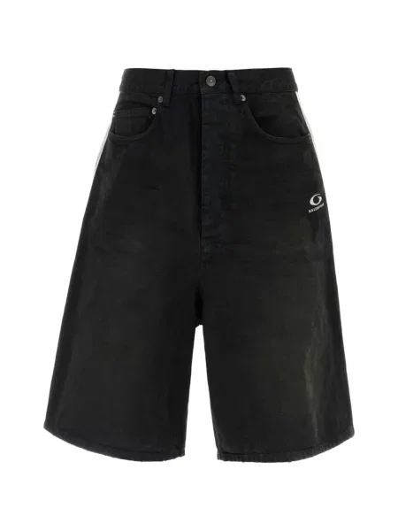 Pantaloni scurți din denim Balenciaga cu imagine negru
