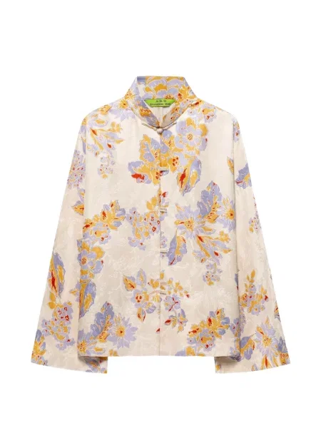 Geacă Shanghai Tang de mătase cu model floral cu imagine