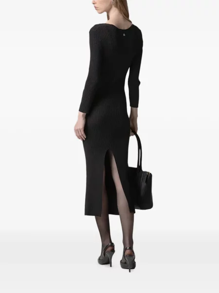 Rochie midi Gaëlle Paris tricotate negru