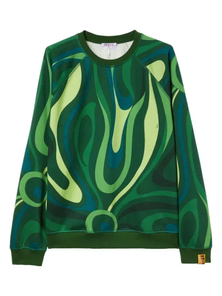 Hanorac din fleece Pucci din fleece cu imagine verde