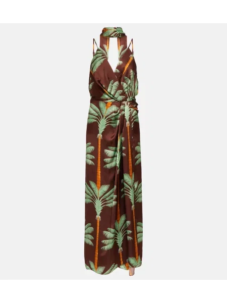 Rochie maxi Johanna Ortiz cu broderie de mătase de costum