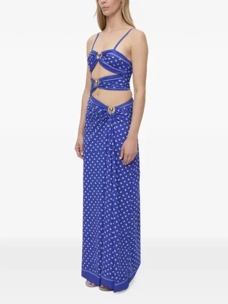 Rochie maxi Christopher Esber cu volane albastru