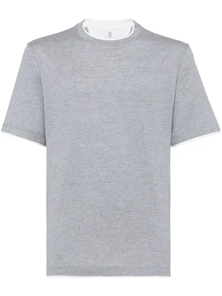 Tricou Brunello Cucinelli din jerseu gri