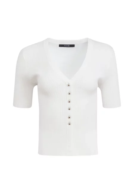 Top Toccin z dekoltem w serek biały