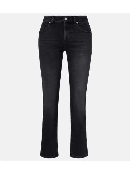 Proste jeansy 7 For All Mankind o krotszym kroju czarne