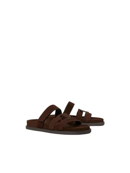 Klapki Tory Burch brązowe