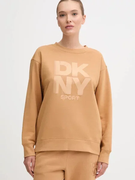 Суитчър Dkny с принт кафяво