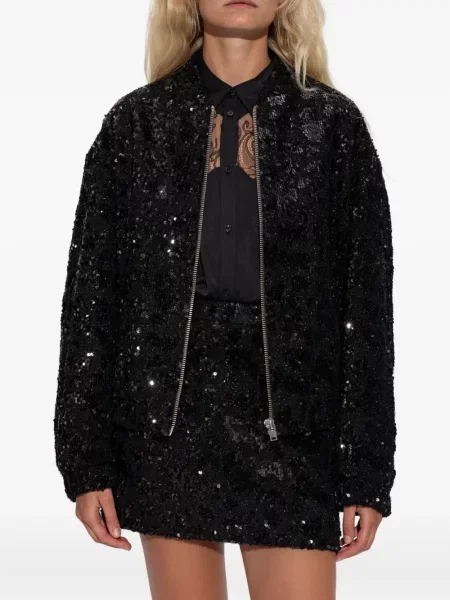 Geacă bomber Iro cu paiete negru