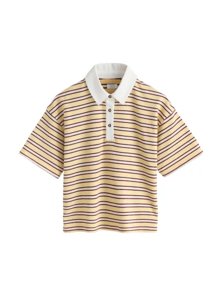 Next Tricou maro / galben alb