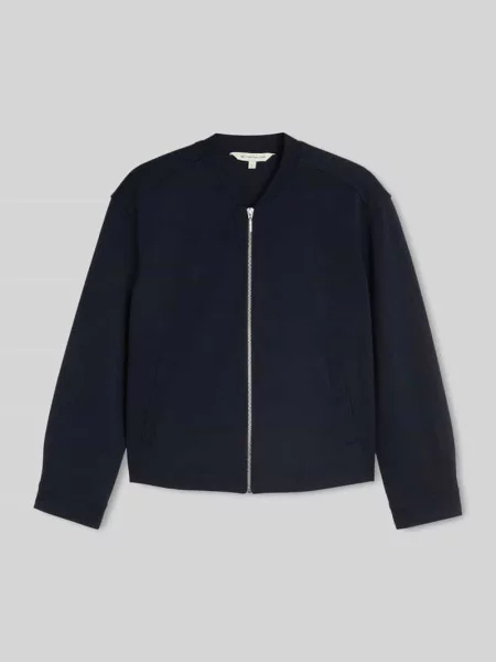 Krój regular fit krótki blezer z mieszanka Tom Tailor granatowa