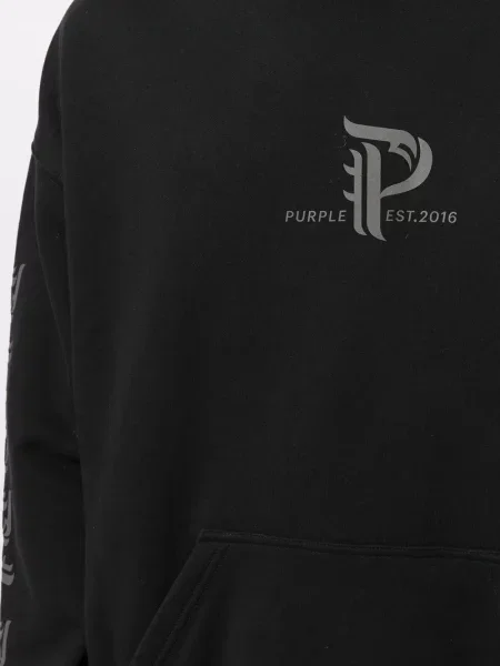 Hanorac cu glugă Purple Brand cu imagine negru