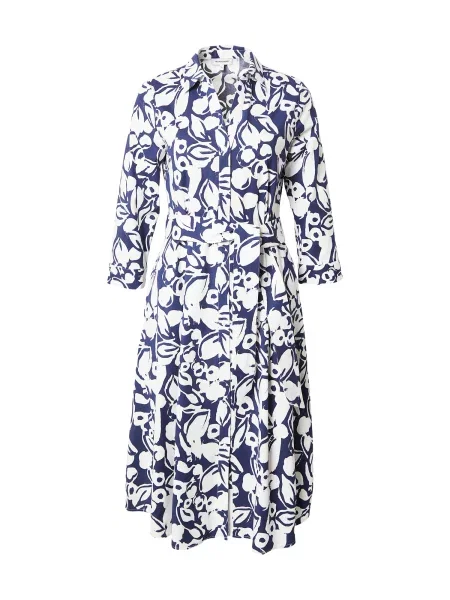 MORE & MORE Košilové šaty námořnická modř bílá