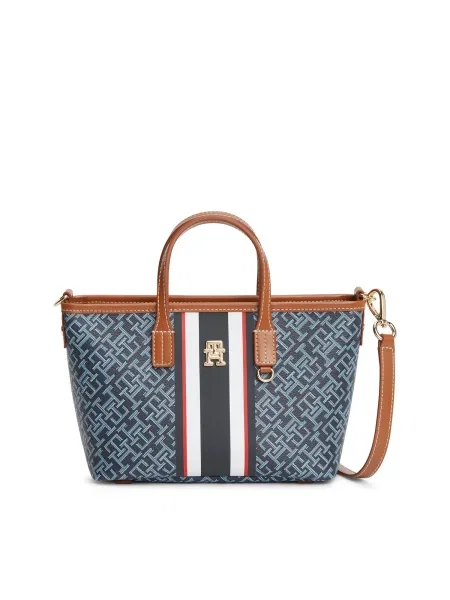 TOMMY HILFIGER Ročna torbica MONOPLAY / temno / konjak / rdeča / bela modra