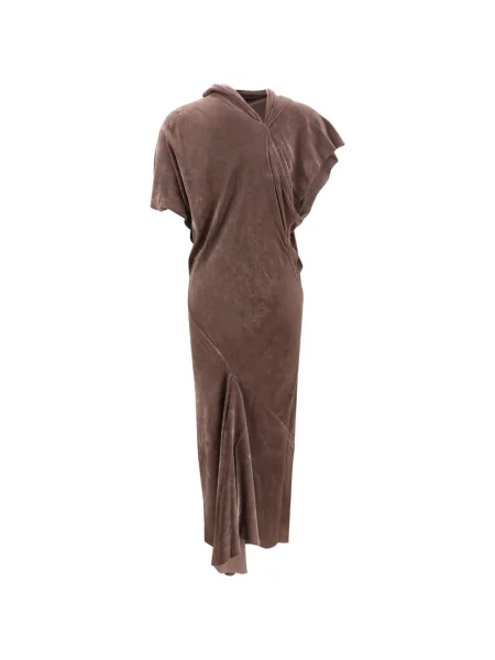 Rochie Rick Owens asimetrică drapată maro