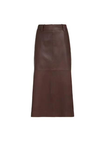 Fustă din piele Brunello Cucinelli maro