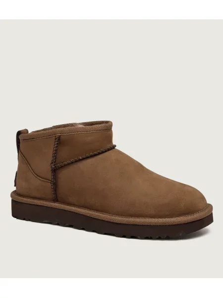 UGG Bocanci W Classic Ultra Mini | piele | lână maro
