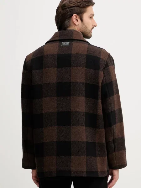 Bunda s příměsí vlny Tommy Hilfiger hnědá