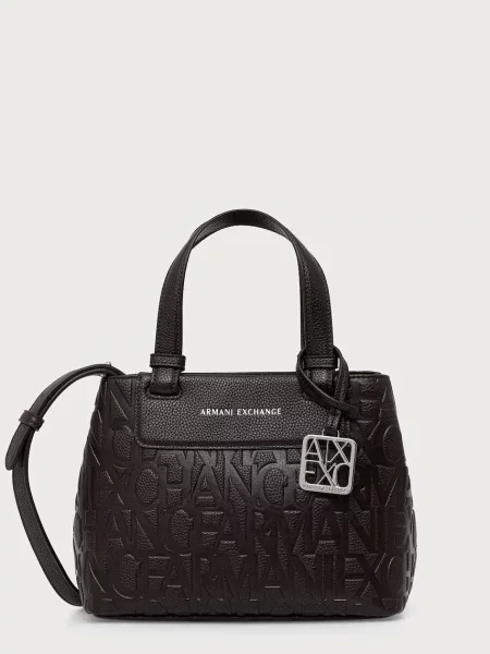 Geantă shopper Armani Exchange din piele maro