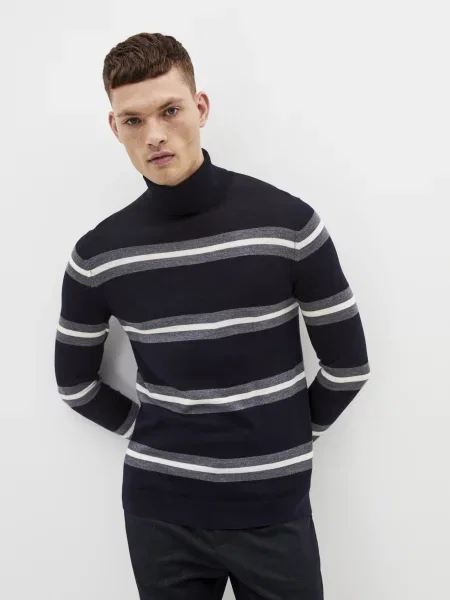 Sweter z golfem Celio czarny