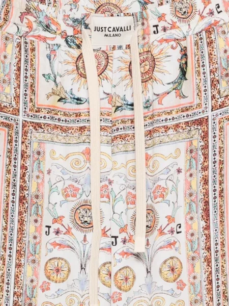 Stahovací šňůrka kalhoty Just Cavalli bílé