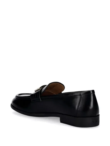 Pantofi loafer Armani Exchange cu autograf negru