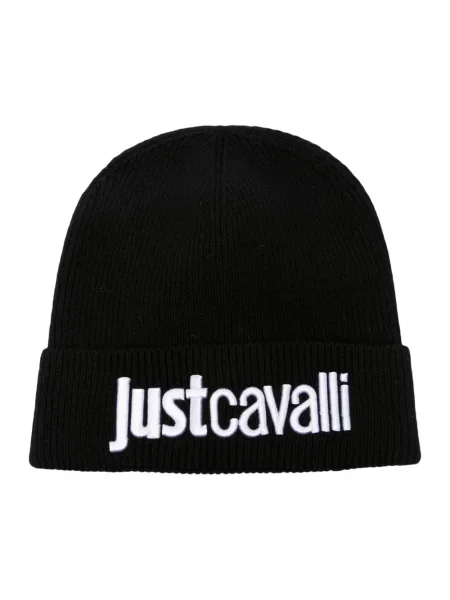 Czapka Just Cavalli wełniana z logo czarna