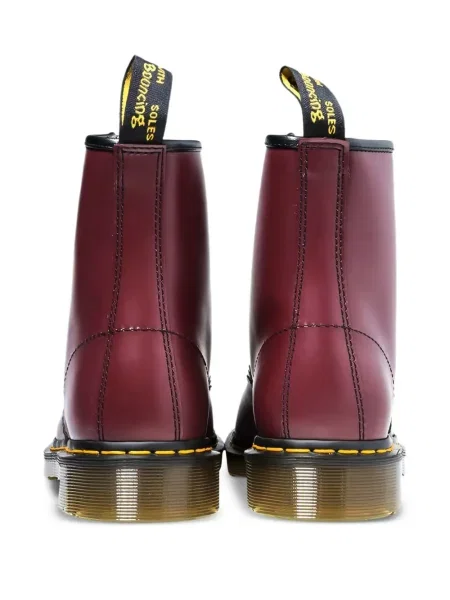 Botine Dr. Martens cu șireturi din piele roșu